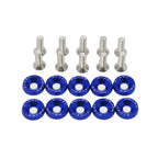 10 PCS M6 Automotive Hexagonal Fasteners, Mudguard Washers, Bumper Engine, Concave Screws, JDM Aluminum Mudguard Washers