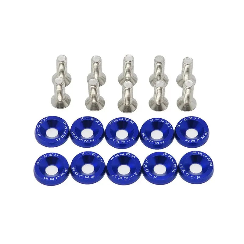 10 PCS M6 Automotive Hexagonal Fasteners, Mudguard Washers, Bumper Engine, Concave Screws, JDM Aluminum Mudguard Washers