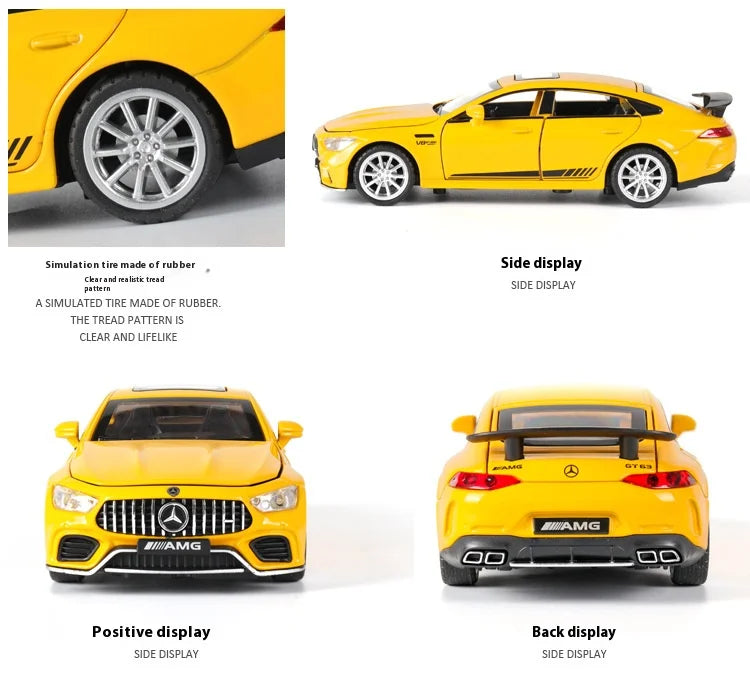 1:32 Mercedes Benz AMG GT63  Sports Car Alloy Diecast Car Model Sound Light Pull Back Toys Ornaments Gift For Children Collect