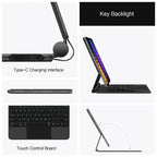 Magic Keyboard Folio For Xiaomi Pad 7 2024 Mi Pad 7 8 Pro 11.2' Tablet Smart Case For Xiaomi Pad 8 Spanish German Keyboard Cover