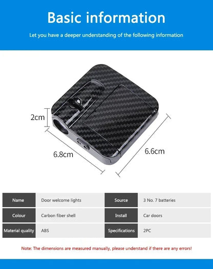 Wireless HD Laser Car Door Projector - 2/4pcs, Auto Accessory, No Wiring Required, Battery-Powered,  for Easy Night Entry
