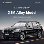 Scale 1:32 M4 X3M Toy Car Model Pull Back Music Light Doors Opened Miniature Vehicle Metal Diecast Models Kids Educational Gifts