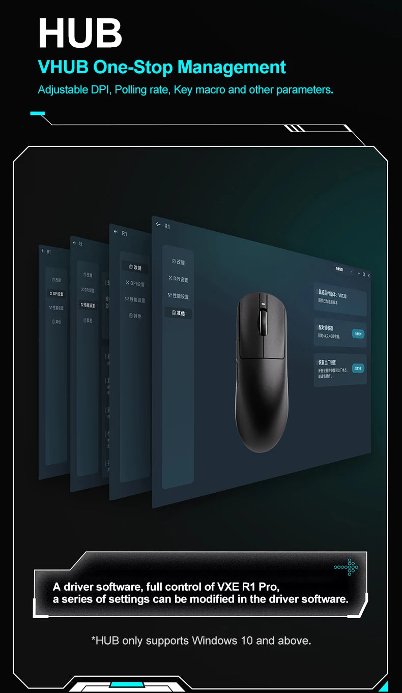 ATK VXE Dragonfly R1 Pro MAX Esports Wireless Gaming Mouse Rechargeable PAW3395 R1 Pro  Lightweight Custom FPS Mouse For CSGO