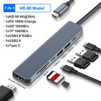 USB C Docking Station PD 100W USB C HUB Type C to HDMI-Compatible Adapter 4K 30Hz VGA RJ45 USB 3.0 HUB USB Splitter for MacBook