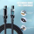 NNBILI 100W USB C 120W USB A Charging Cables with LED Display Screen, USB C=C-C，USB A=A-C, Not for Xiaomi iPhone Samsung