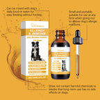 Dog Allergy Immune Dietary Supplement Natural Formula Relieve Allergic Reactions Daily Use Safe for Dogs Immune Support Liquid