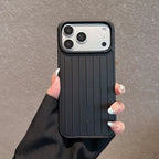 Luxury Striped Luggage Texture Phone Case For IPhone 18 17 16 15 14 13 Pro Max Shockproof Titanium Glossy Color Bussiness Cover