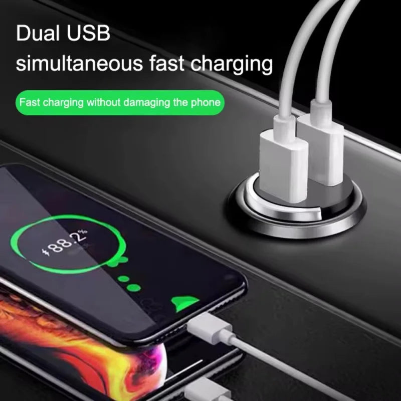 200W Mini Car Charger With QC3.0 USB C PD Fast Charging for iPhone Samsung Xiaomi