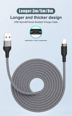USB TYPE C Cable 5A Super Fast Charge Cable for iPhone 15 16 17 Full Range Huawei Samsung Oppo OnePlus Universal USB C Extension