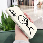 Line Cute Man Case For Samsung Galaxy A73 A53 A33 A23 A13 A03 A72 A52 A52S A32 A22 A12 A02 A02S A71 A51 A31 A21S 4G 5G Cover