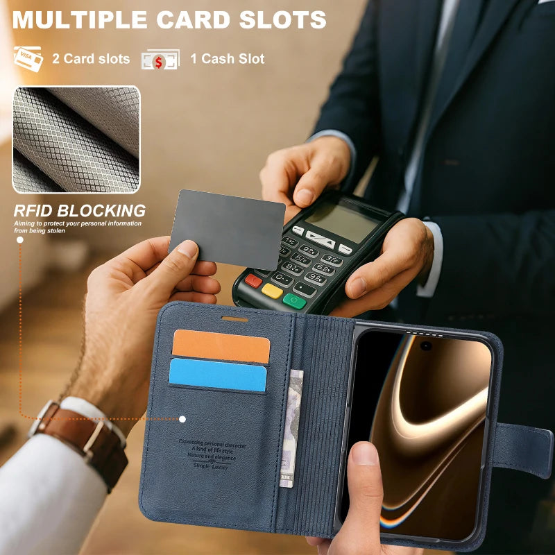 2 in 1 Detachable For Magsafe Magnetic Wallet Card Slot Flip Phone Case For Apple iPhone Duo 18 Fold 2026 PU Leather Cover