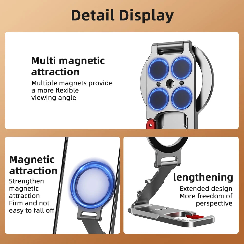 Flymile Magnetic Phone Holder Carabiner Mount for Iphone 18 Pro Max 17 16 15 Accessories Tripod Compatible with MagSafe