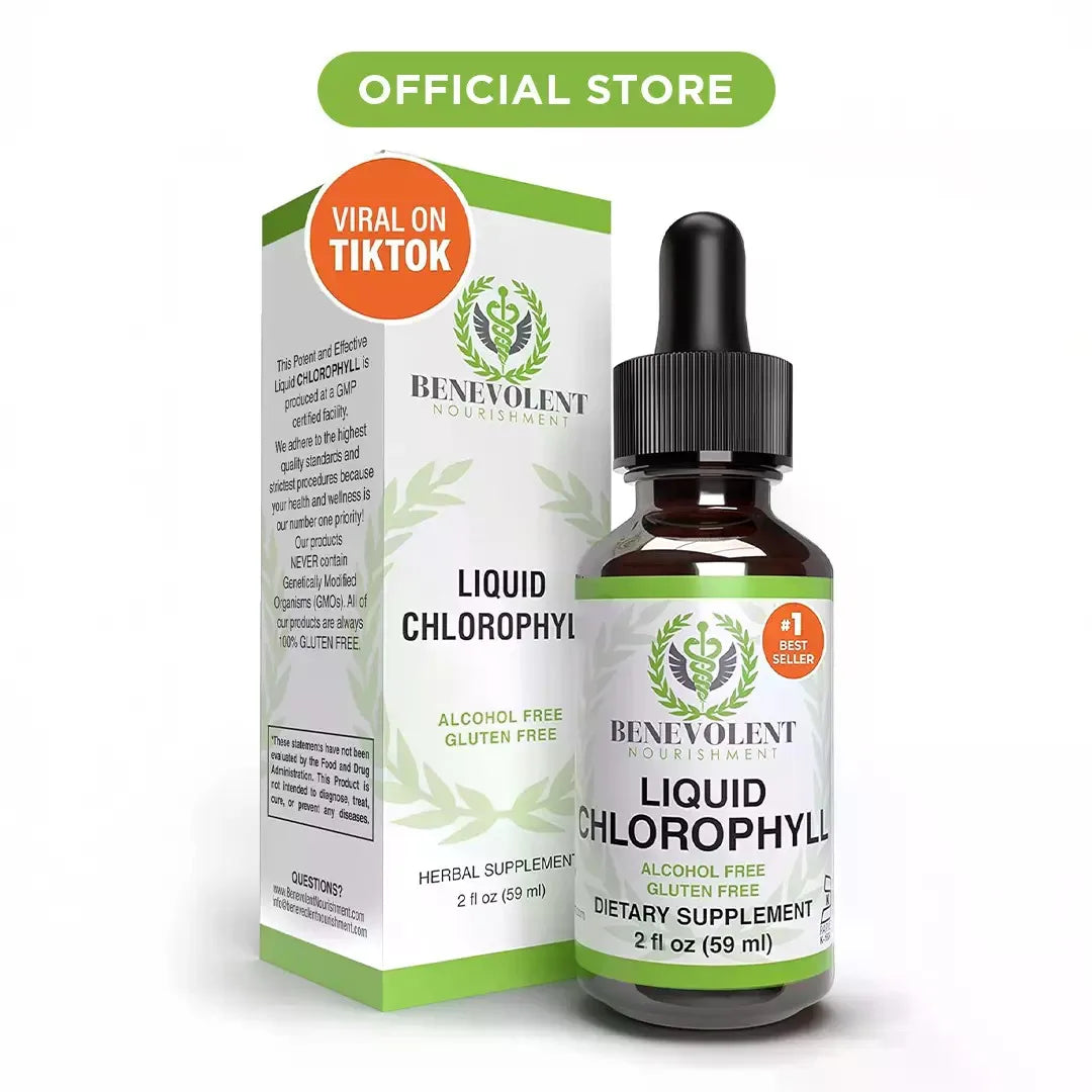 Liquid Chlorophyll Drops (4 Month Supply) Healthcare Supplement - Natural Deodorant and Detox - Gut Support Healthcare Liver