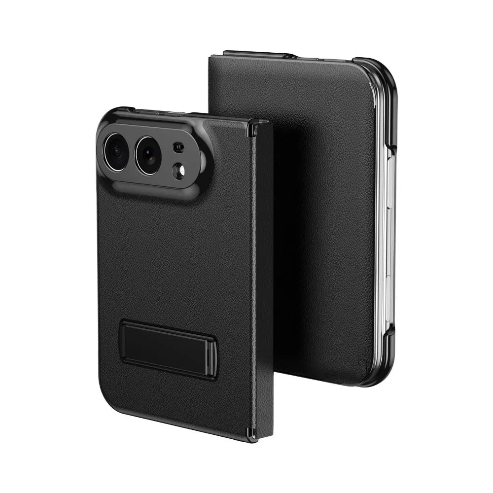 Luxury Leather Magnetic Alloy Bracket Phone Case For iPhone Duo 18 Fold Anti-Drop Shockproof Protective Cover 2 sold byBaiYiS Di