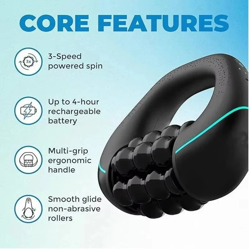 Electirc Massage Roller Rechargeable 3-Speed Massager Percussive Therapy for Whole Body Relief Deep Tissue & Muscle Recovery