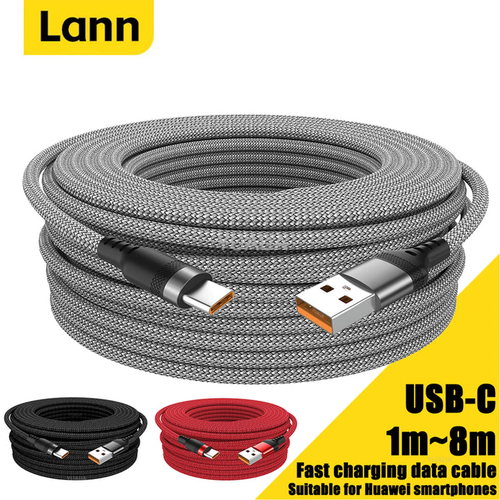USB C 6A Super Fast Charging Cable for Huawei Samsung Xiaomi OPPO OnePlus