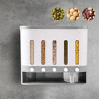 Wall-Mounted Dry Food Storage Dispenser 9Kg Capacity Airtight Cereal & Grain Organizer with Removable Compartments