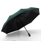 8-Rib Automatic High Quality Umbrella - One-Touch Open/Close, Compact Foldable Design for Men & Women, Navy & Black, Business &