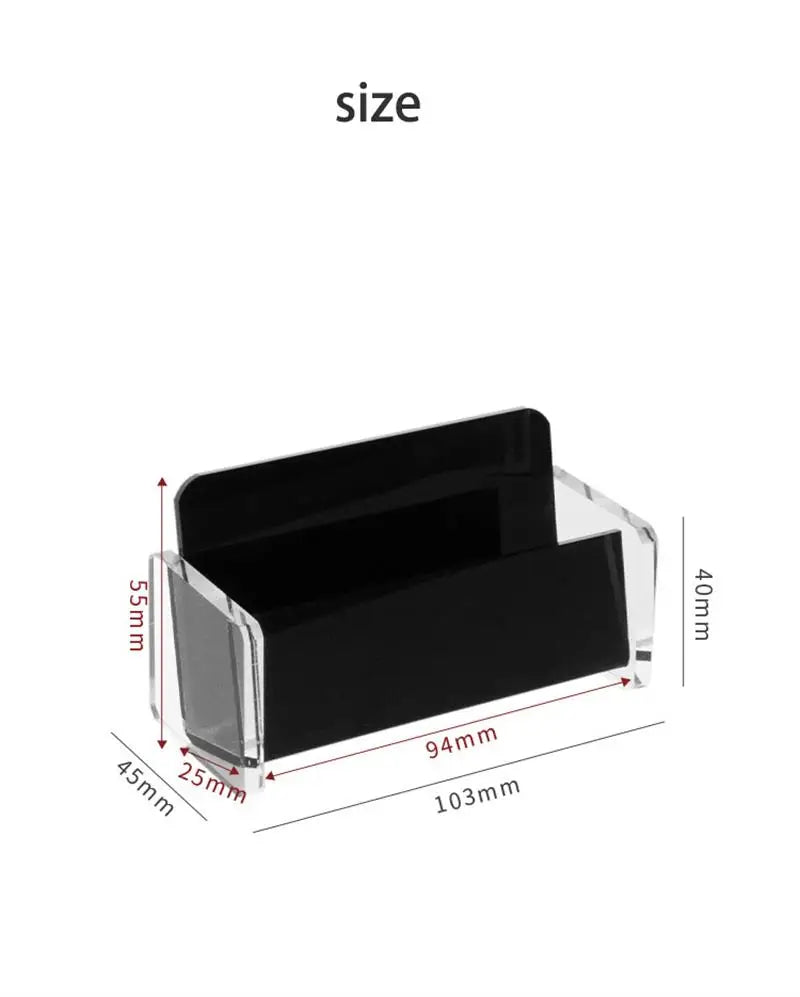 Black&Clear Acrylic Business Card Holder For Desk Plastic Business Cards Display Holders Stand Name Cards Organizer Card Shelf