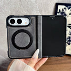 For iPhone Duo Fold Case Luxury PU leather Magnetic rotate stand Protective Back Cover For iPhone 18 Fold Phone Shell Funda