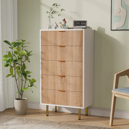 Rosahqnda Modern Drawer Cabinet,5 Drawers,Chest of Drawers,Sideboard,Bedside table,for Living Room,Entryway,Hallway,Wooden