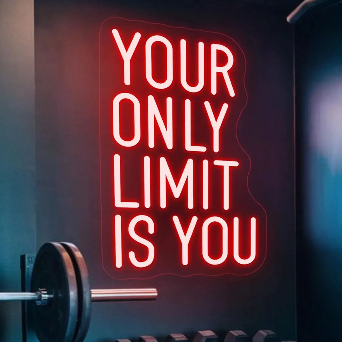 Your Only Limit Is You Neon Sign,Home Gym LED Neon,Motivational Quotes Fitness Sign,Office Classroom Wall Decor,Gym Lover Gift