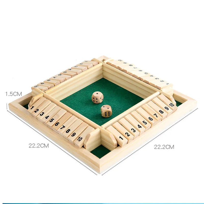 Montessori Wooden Board Game Kids Learning Educational Toys 10 Numbers Four Sided Shut Party Club Games Interesting Family Game