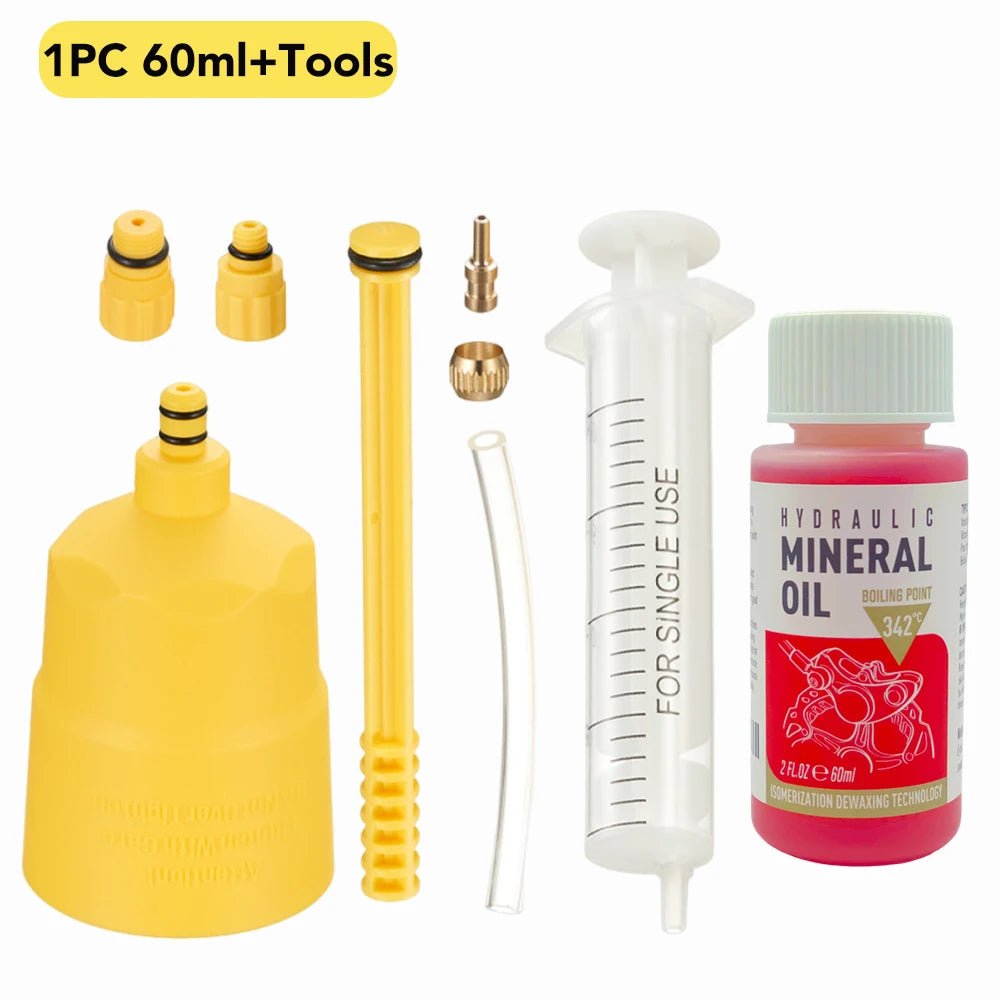 Bicycle Brake Mineral Oil 60ML Bike Hydraulic Disc Brake Oil Bleed Kit For SHIMANO TEKTRO SRAM NUTT Series Brake Repair Tools