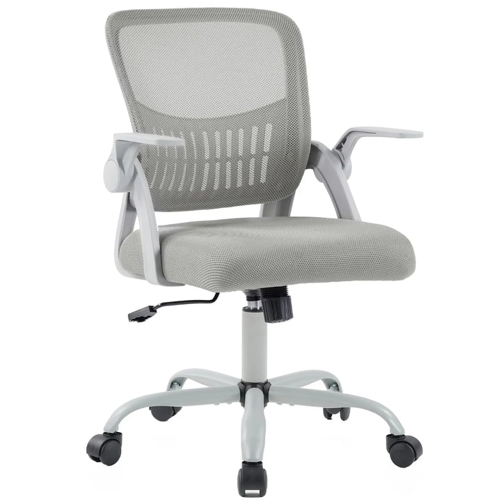 JHK Home Office Computer Chair Ergonomic Mid Back Desk with Lumbar Support 360° Swivel Height Adjustable with Flip-up Armrest