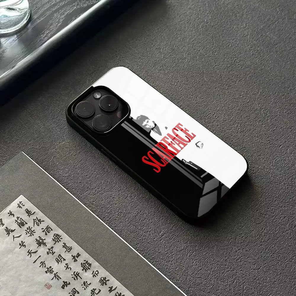 Scarface 1983 Phone Case For IPhone 17 16 14 Pro 15 13 12 Max 11 XR XS 6 Air 7 8 6s X Luxury Glass Cove