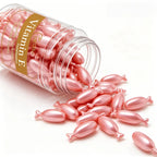 80 Capsules of Vitamin E Facial Essence, Day and Night Moisturizing, Deeply Hydrating, Leaving Skin Soft and Supple, Pink Capsule Packaging, Safe and Hygienic, Easy to Carry
