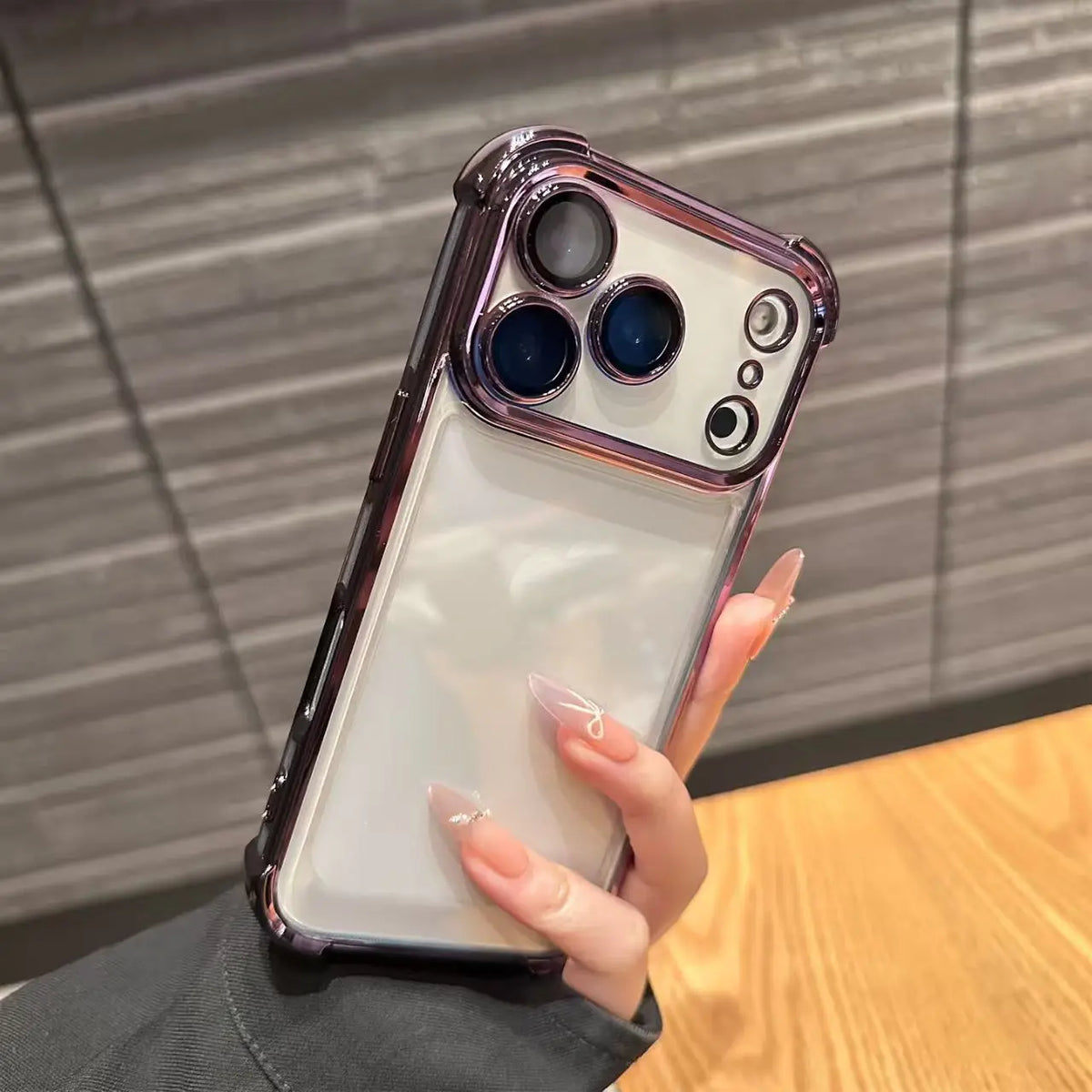 Luxury Buffer Impact Shockproof Plating Transparent Phone Case For iPhone 18 17 16 15 14 13 12 11 Pro Max 16Plus Air Clear Cover