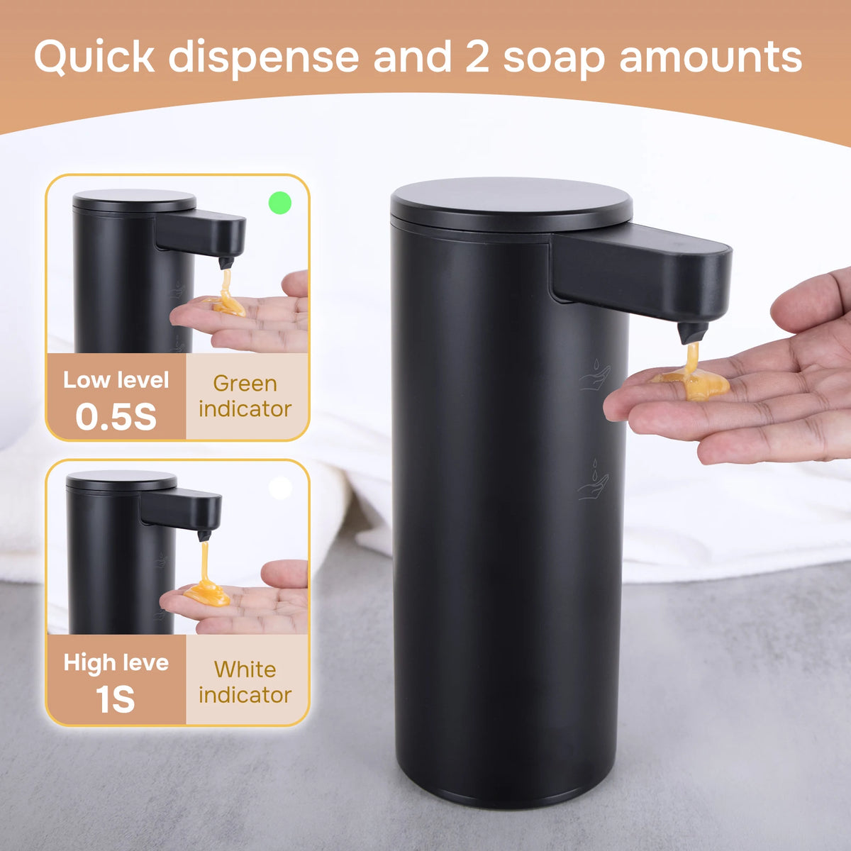  Automatic Soap Dispenser Stainless Touchless Rechargeable Hand Sanitizer Shampoo Detergent Dispenser for Kitchen Bathroom Toil