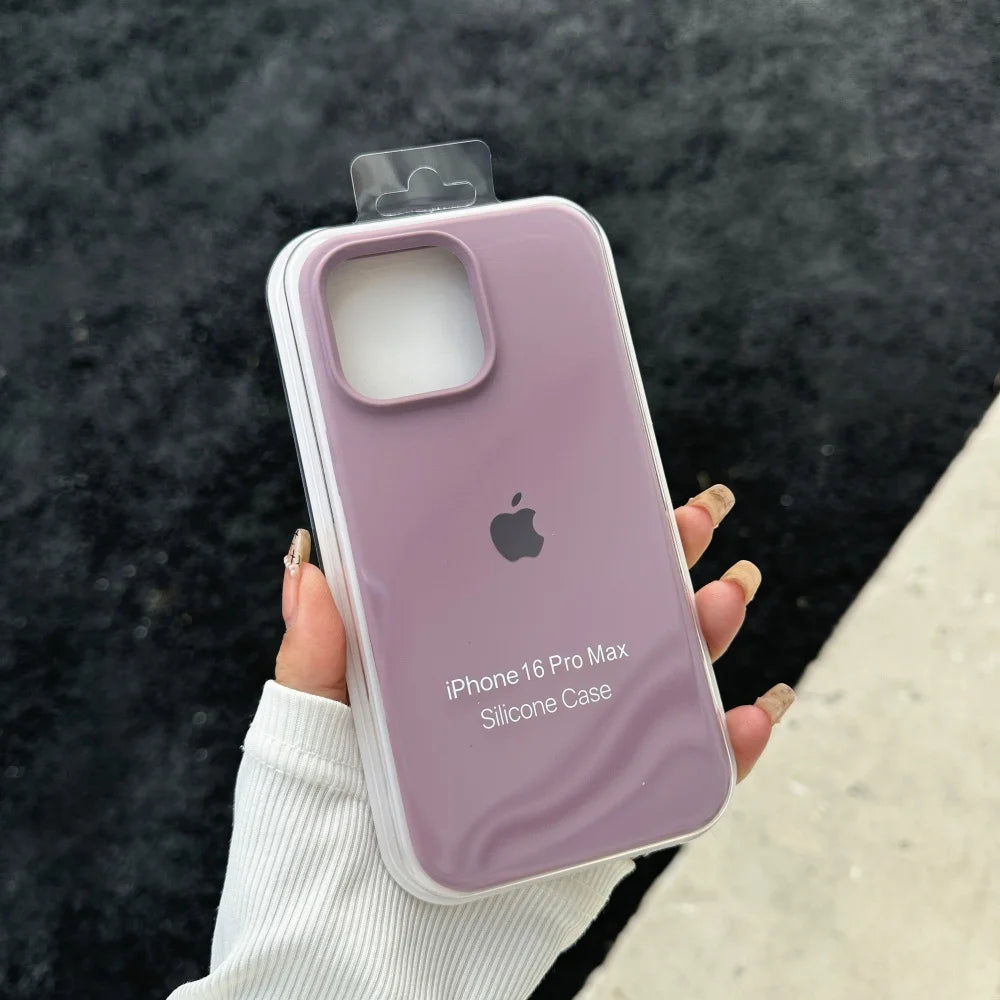 Luxury Liquid SIilicone Solid Candy Color Phone Case for Apple iPhone 17 Pro 16 15 14 13 18 Pro Max Shockproof Cover with Logo