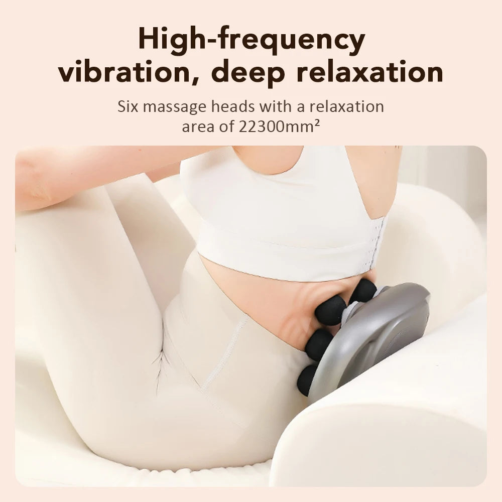Six Head Deep Tissue Massage Gun High Frequency Vibration Muscle Relaxer