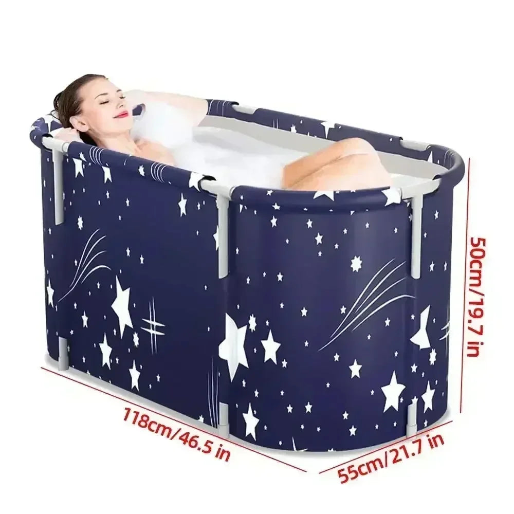 Folding Adult Bath Tub Household Thickened Insulated Bathtub Portable Round Enlarged Bathing Bucket Foldable Bathroom SPA Bucket