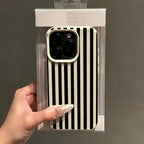 Colorful Striped Minimalist INS Couple Phone Case For iPhone 18 17 16 11 13 12 14 15 Pro Max X XR 7 8 Plus 16E 16 17 Pro Cover