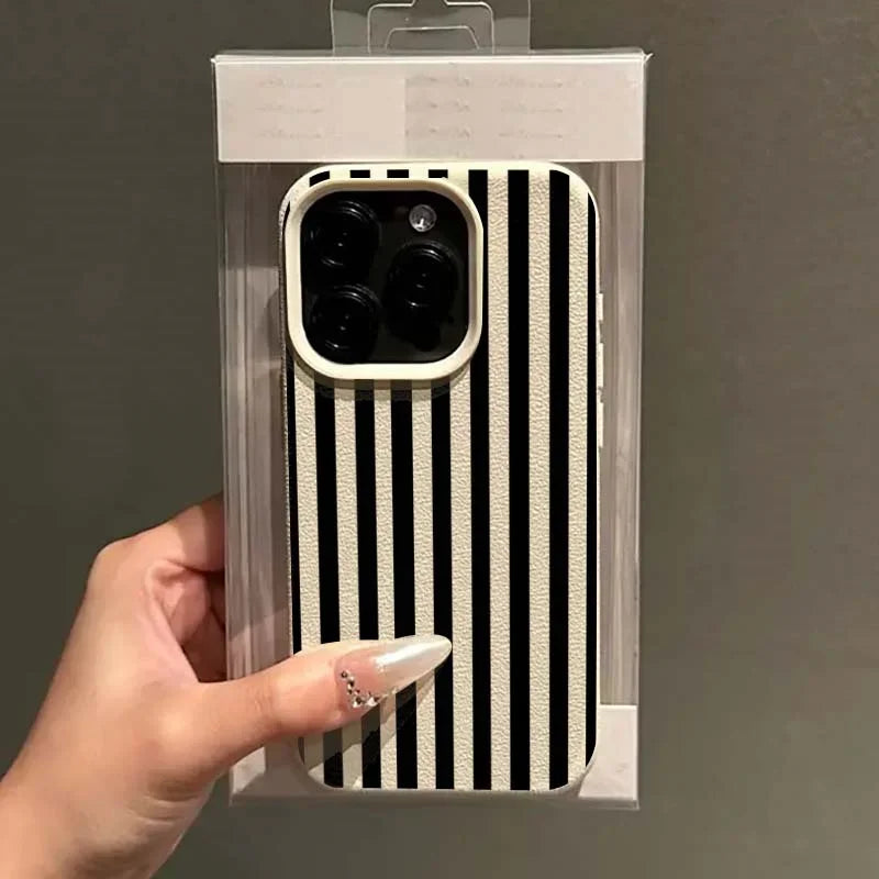 Colorful Striped Minimalist INS Couple Phone Case For iPhone 18 17 16 11 13 12 14 15 Pro Max X XR 7 8 Plus 16E 16 17 Pro Cover