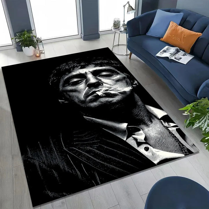 Classic Scarface Tony Montana Movie Art Carpet Rug for Bedroom Living Room Sofa Home Doormat Decor Large Kids Non-slip Floor Mat
