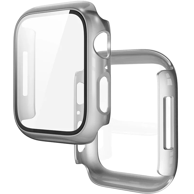Tempered Glass+Cover For Apple Watch 11 10 9 8 7 46mm 42mm PC Bumper Screen Protector Case iWatch Series 7 6 5 4 SE3 44 40 45mm
