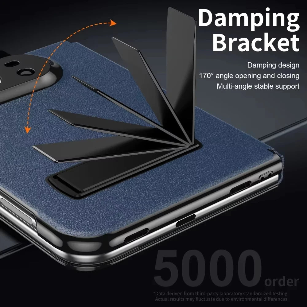 Luxury Leather Magnetic Alloy Bracket Phone Case For iPhone Duo 18 Fold Anti-Drop Shockproof Protective Cover 2 sold byBaiYiS Di