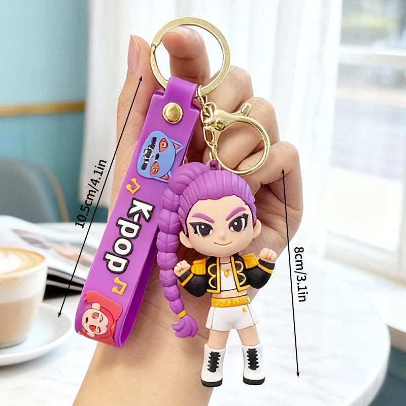 2026 K-pop Idol Group Keychain Rumi Mira Zoey Anime Figure Keyrings PVC Backpack Pendant Birthday Chiritmas Gift Party Favors 키링