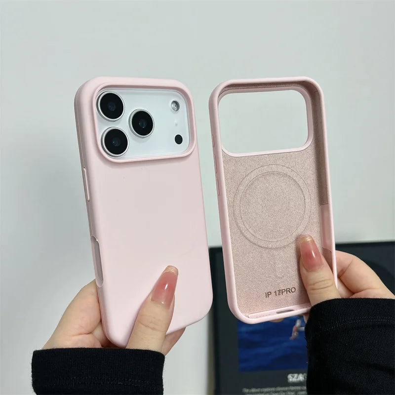 Magnetic Liquid Silicone Case for iPhone 17 Series MagSafe Shockproof Cover