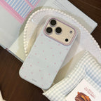 INS Korean Polka Dots Dopamine Soft TPU Phone Case for iPhone 18 17 16 15 14 13 12 Pro Max 16E 17E 18 Pro Silicone Cream Cover