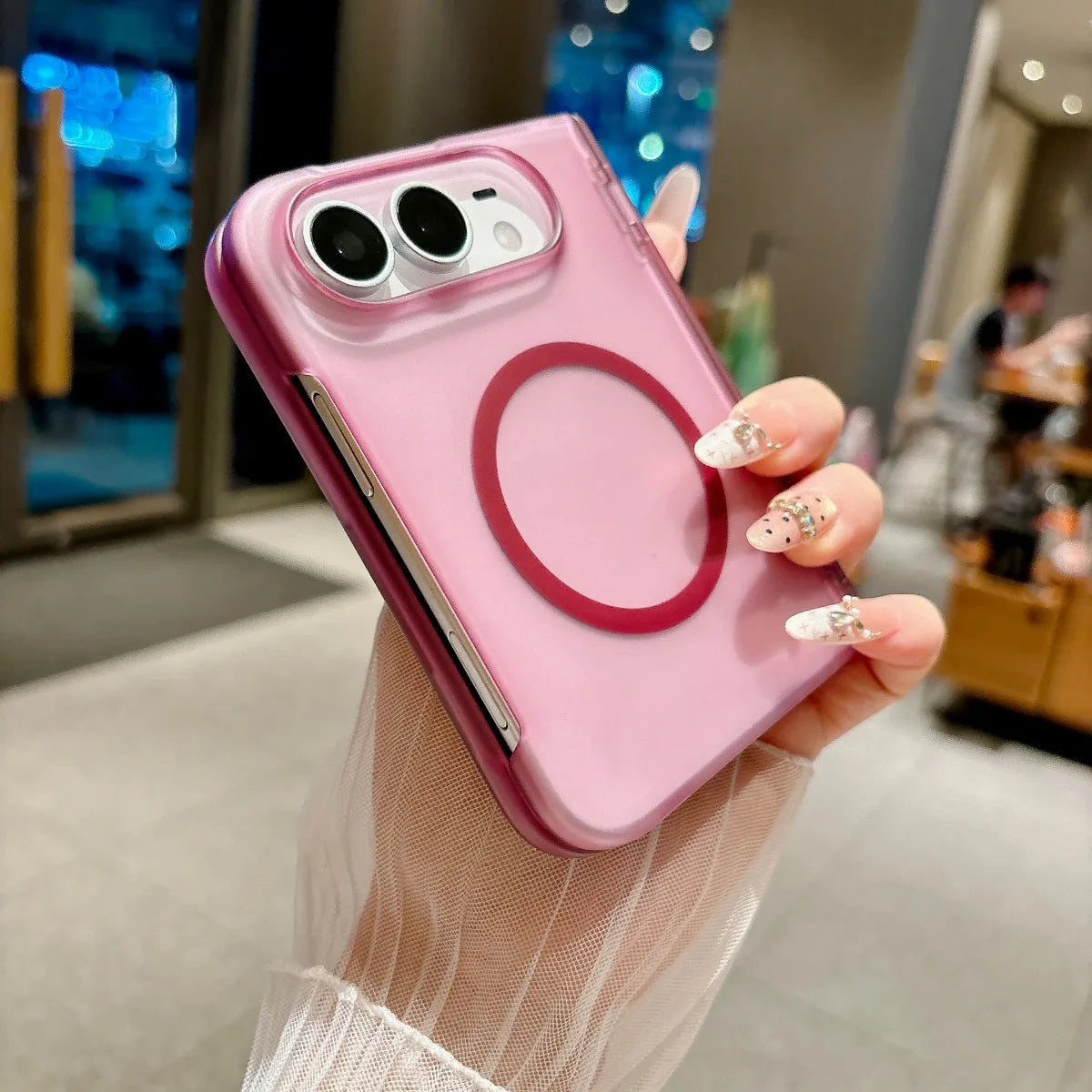 Solid Color Skin Feel Hinge Protection Case For iPhone Duo 18Duo 18 Fold Shockproof Folding Phone Cover