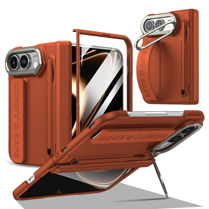 Matte PC Case for iPhone Duo with Wrist Strap Stylus and Kickstand