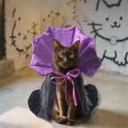 Halloween Pet Costume Cloak with Easy to Wear Laceup Tied Design Comfortable Polyester Dog Cosplay Outfit for Parties 87HA