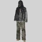 Kids & Adults Zombie Cosplay Costume, Scary Horror Bloody Skeleton  Outfit with Mask Gloves, Halloween Carnival Fancy Dress