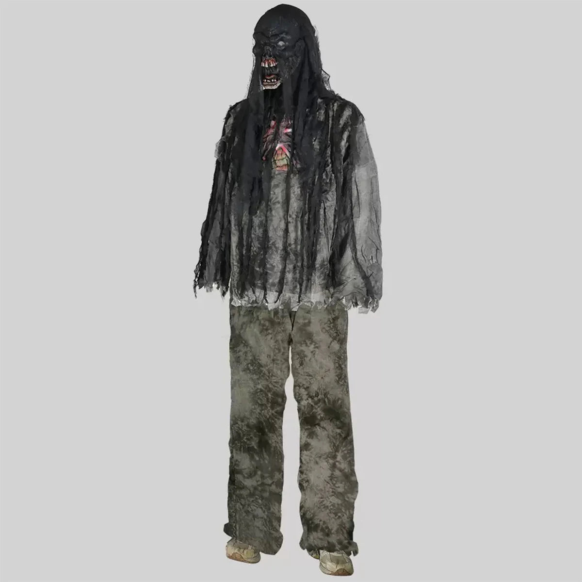 Kids & Adults Zombie Cosplay Costume, Scary Horror Bloody Skeleton  Outfit with Mask Gloves, Halloween Carnival Fancy Dress