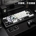 Personalized Keycap Set PBT 129 Key Side Engraved Translucent Keyboard Keychain Compatible with/64/84/98/108 Mechanical Keyboard